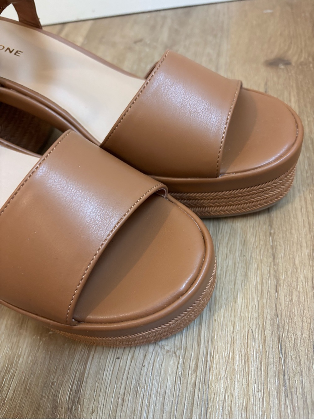 Sun + Stone Platform Block Heel Sandal Tan Boho Womens Size 11 - Picture 4 of 9
